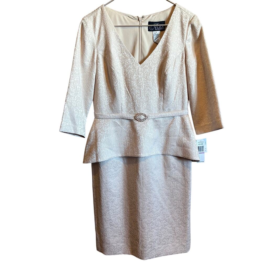 Women's NWT Alex Evenings Embellished 1 Piece 3/4 Sleeve Jacket Dress Size 6